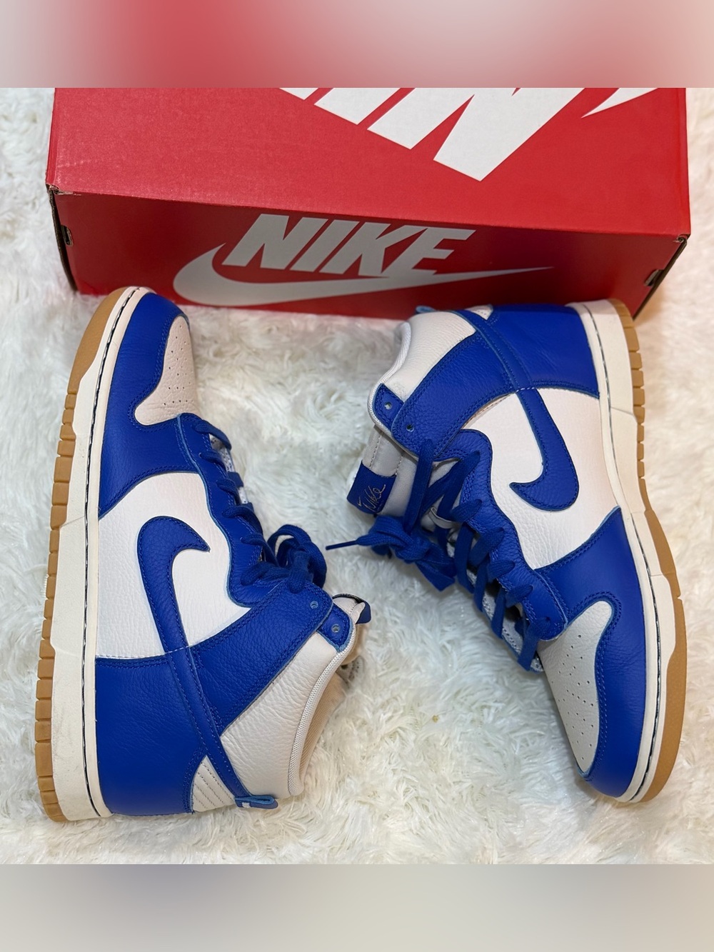 Men’s Nike Dunk High Retro SE Phantom Racer Blue Gum - Size 9.5 - FV6612 - Picture 4 of 10